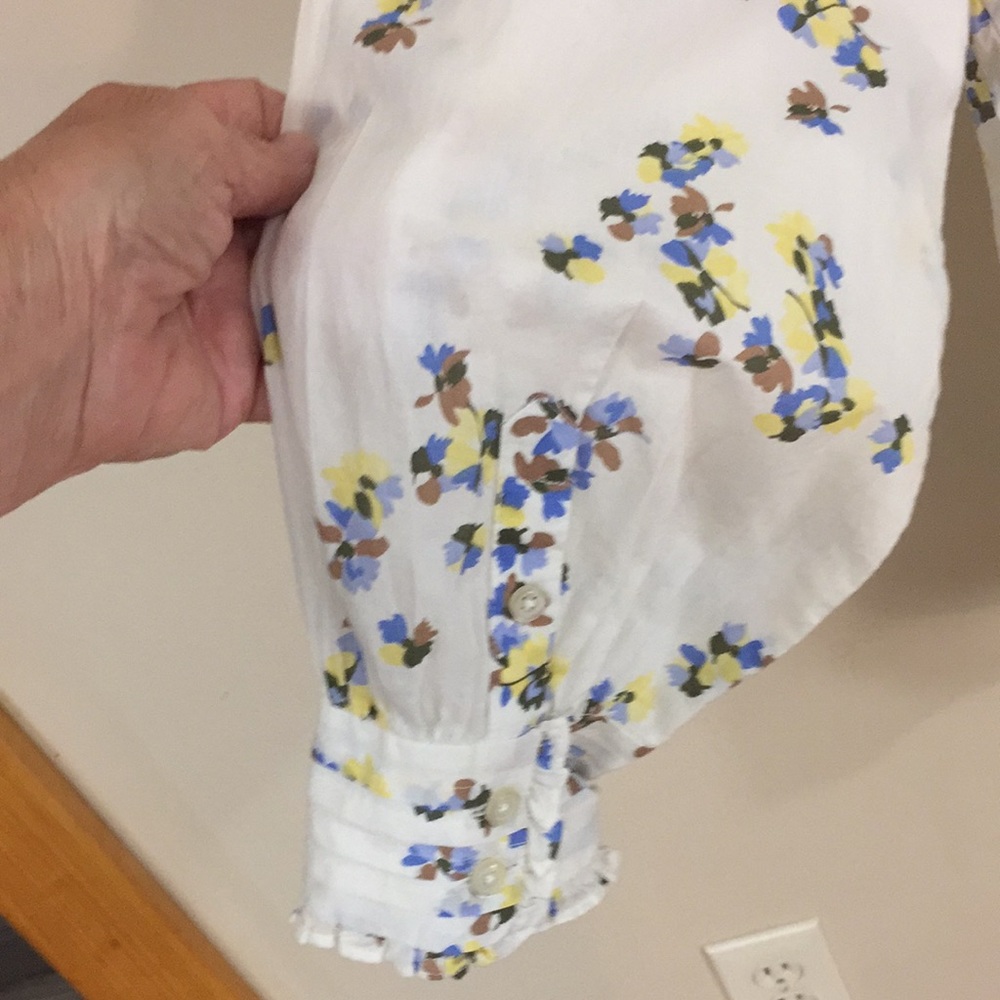 Talbots Plus Button Down Floral Top Shirt with Mini Ruffle Detailing Size X - Picture 8 of 16